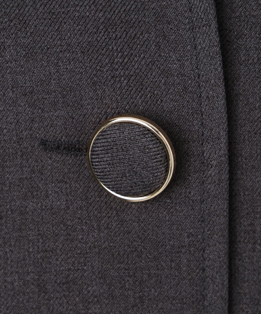 ベルト付きウールライク開衿ジレワンピース/an another angelus