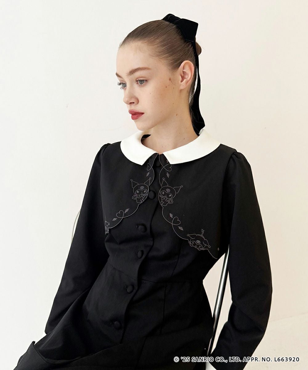  OriginalBashfulLuxeBunnyCurly新品 □カットワークレイヤード風クレリックワンピース/クロミ/F i.n.t