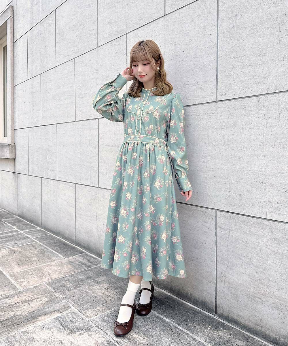 レース使いレトロ花柄ワンピース/F i.n.t [56AE02j015] | F i.n.t公式