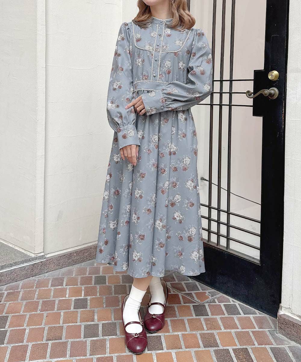 レース使いレトロ花柄ワンピース/F i.n.t [56AE02j015] | F i.n.t公式