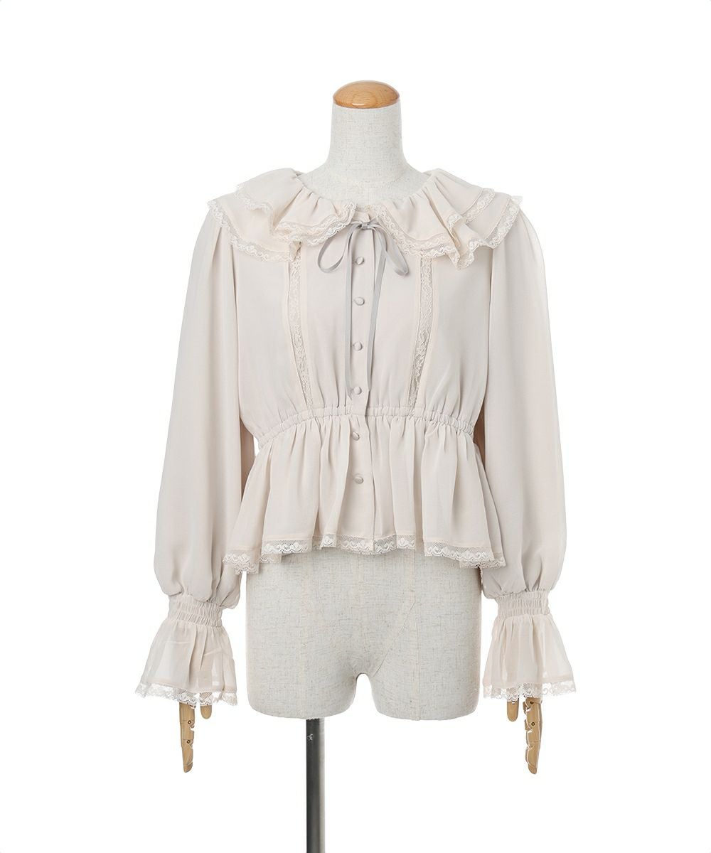 レース使いダブルラッフル衿ブラウス/an another angelus [56BF02j015