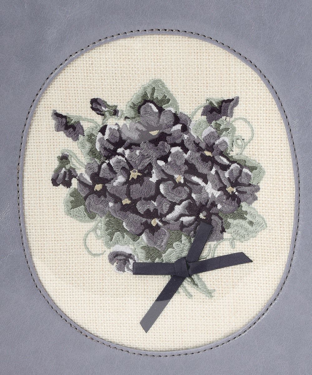 フレームスミレ刺繍がま口バッグ/an another angelus [57BC05a001] | F