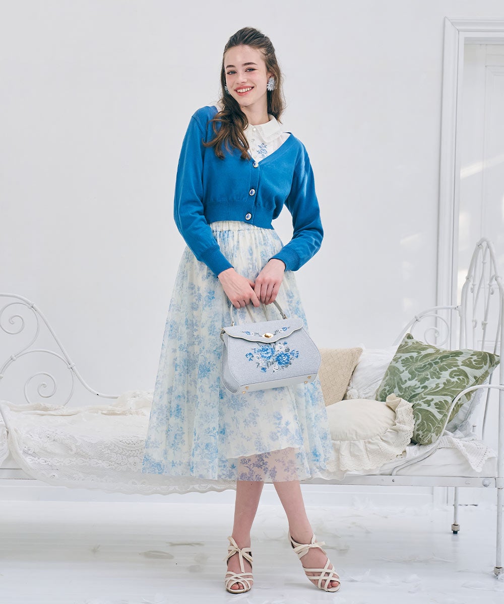 ローズ刺繍フラップハンドバッグ/an another angelus [57BC05a002] | F