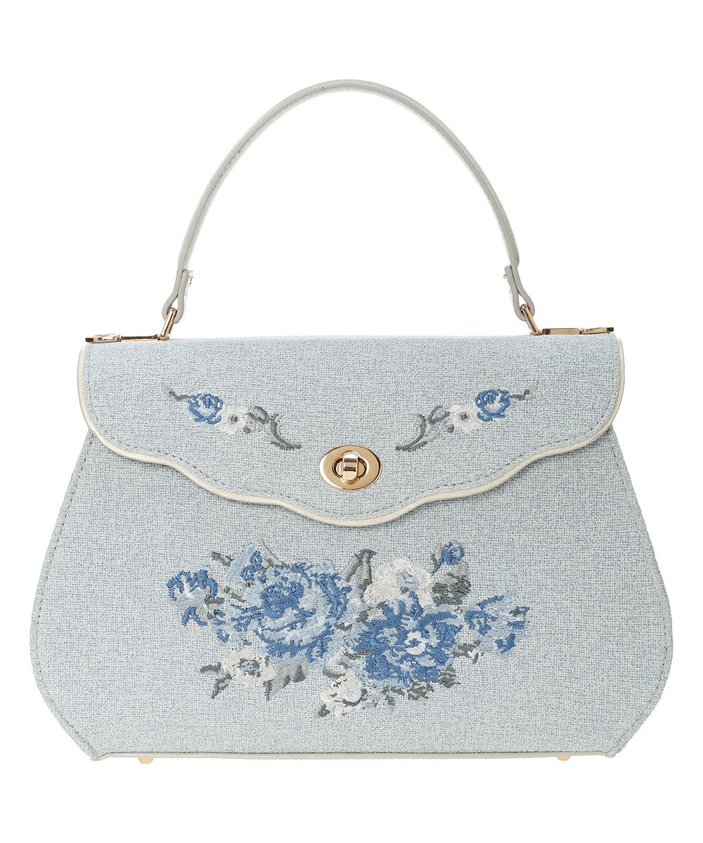 ローズ刺繍フラップハンドバッグ/an another angelus [57BC05a002] | F