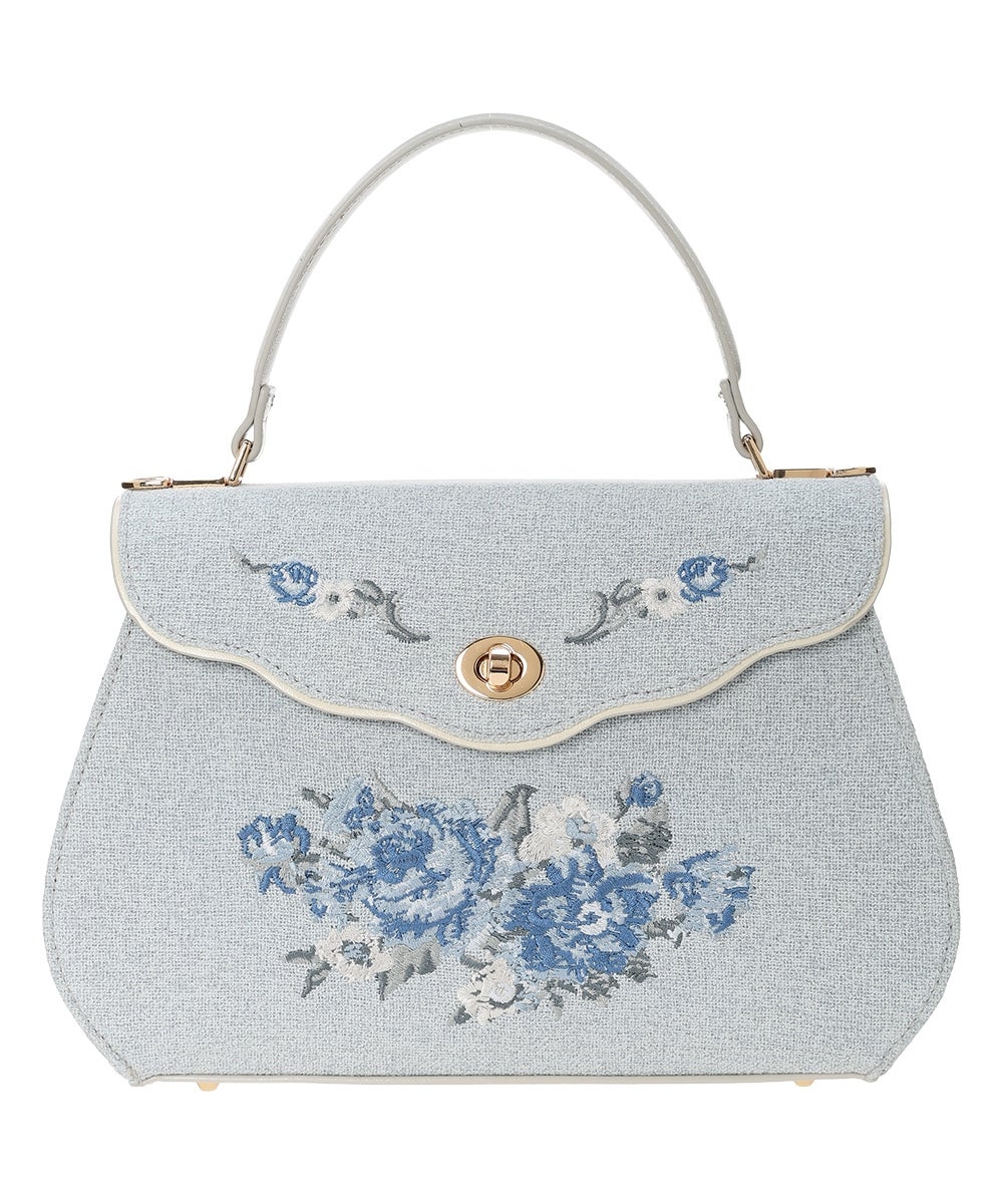 ローズ刺繍フラップハンドバッグ/an another angelus [57BC05a002] | F