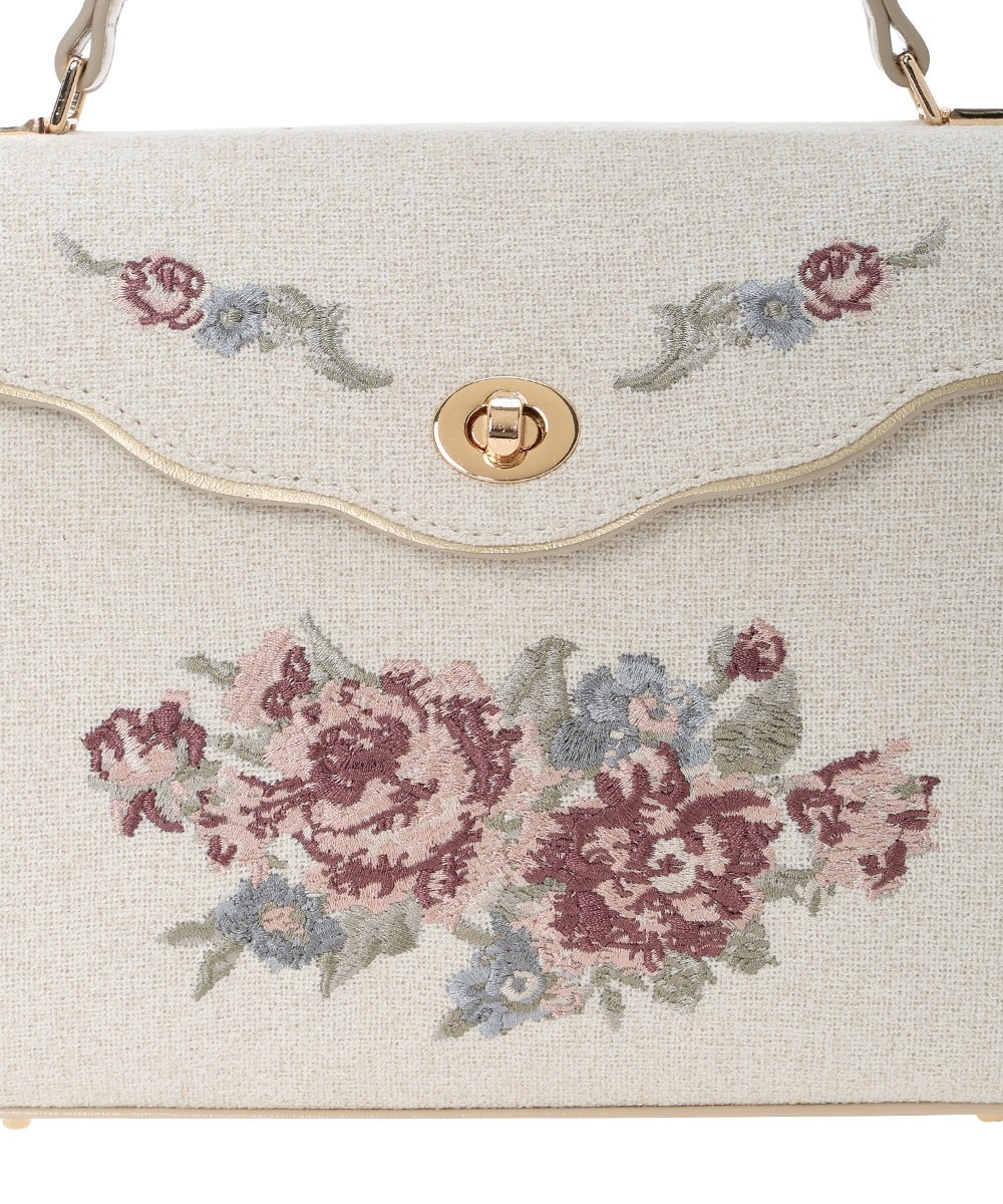 ローズ刺繍フラップハンドバッグ/an another angelus [57BC05a002] | F