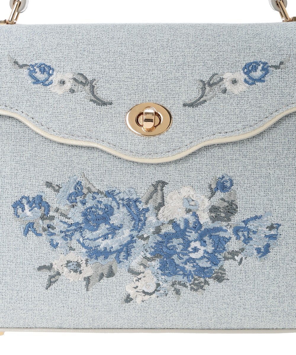 【an another angelus】ローズ刺繍フラップハンドバッグ ローズ刺繍フラップハンドバッグ/an another angelus [57BC05a002] | F