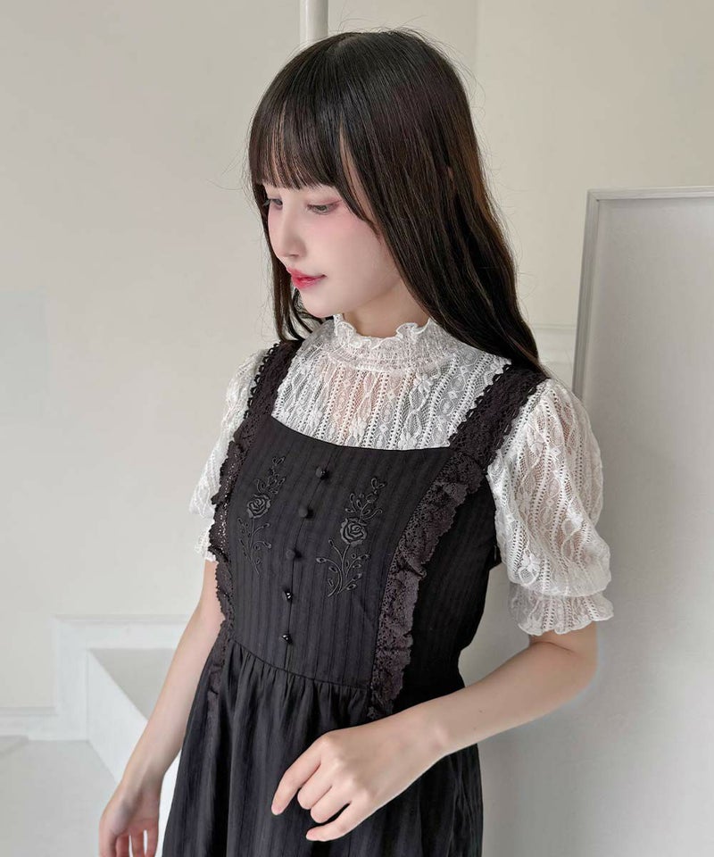 black / 157cm / レーストップスとのレイヤード