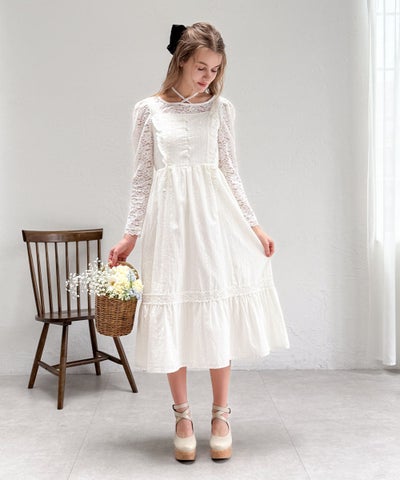 off white / 172cm / レーストップスとのレイヤード