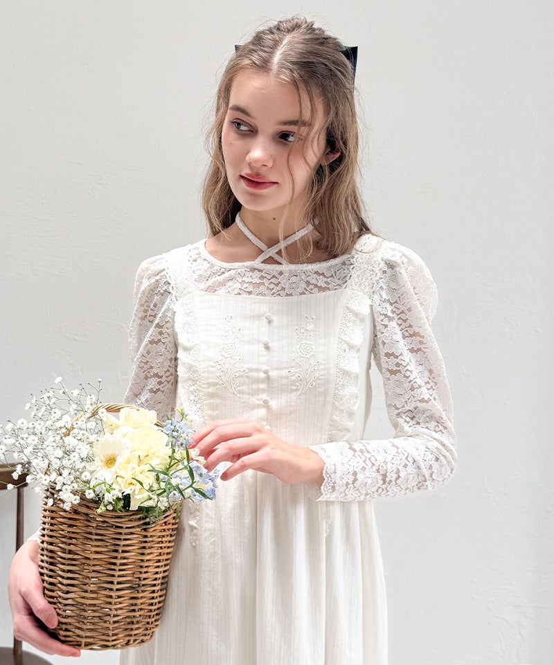 off white / 172cm / レーストップスとのレイヤード