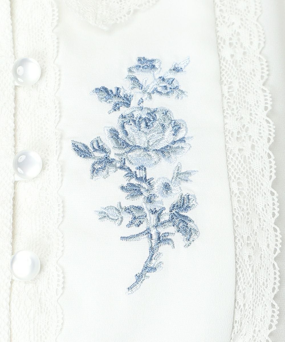 レース使いヨークローズ刺繍ブラウス/an another angelus [57BF02j002