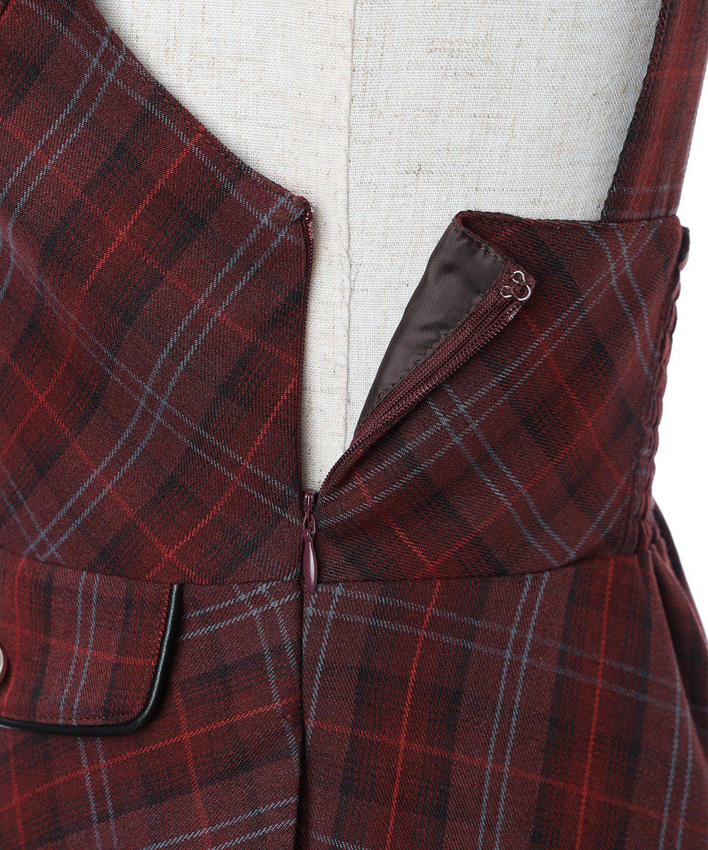 ディープVネックチェックジャンパースカート/F i.n.t [56AE04f019] | F