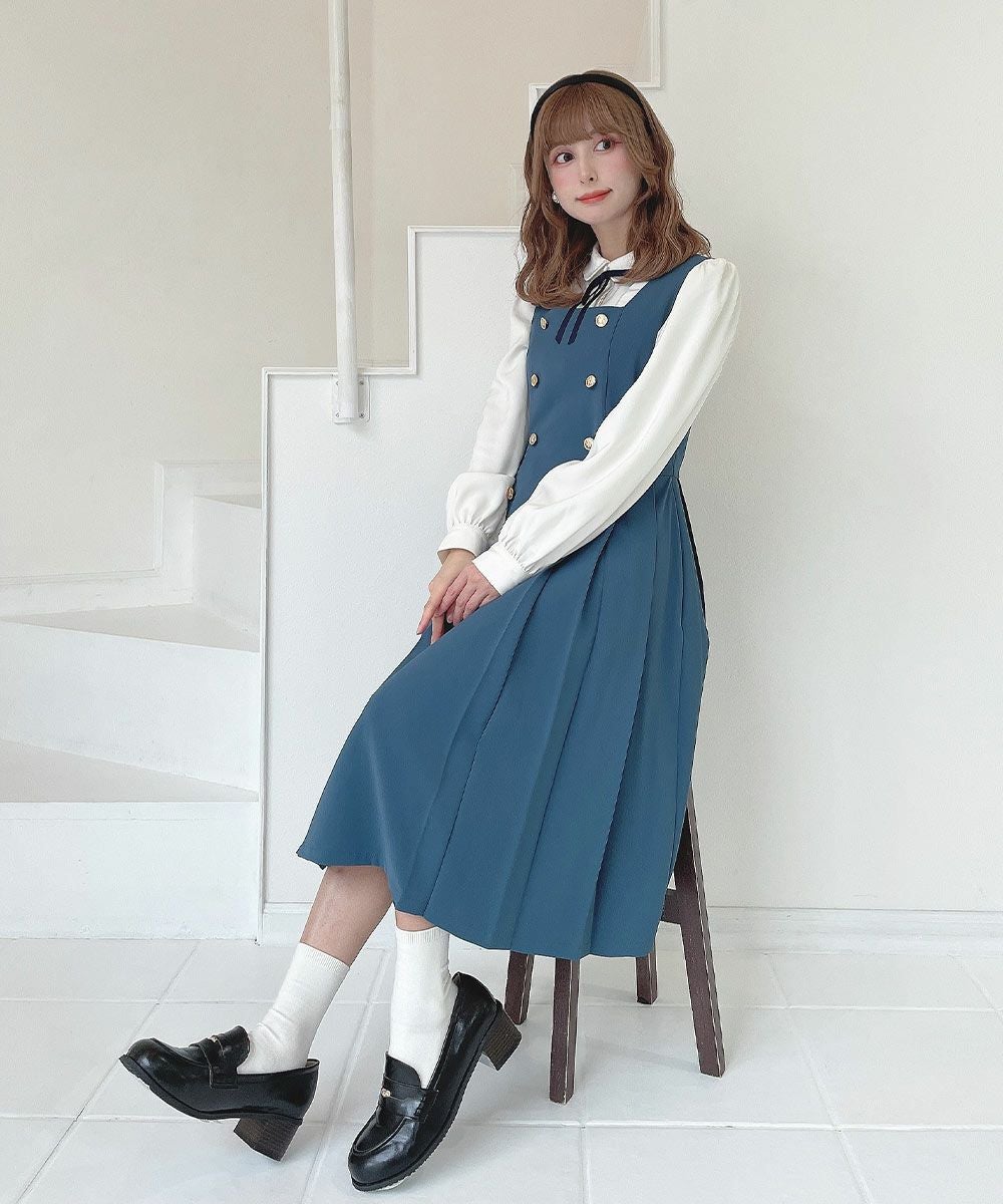 リボンタイ付きロゴ刺繍衿長袖ブラウス/F i.n.t [57AF02j001] | F