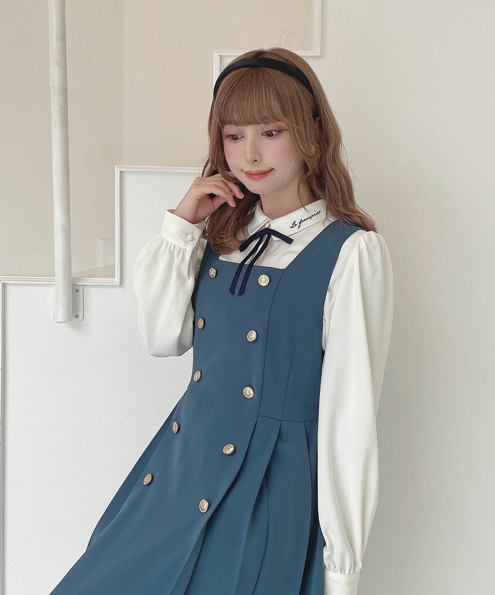 リボンタイ付きロゴ刺繍衿長袖ブラウス/F i.n.t [57AF02j001] | F
