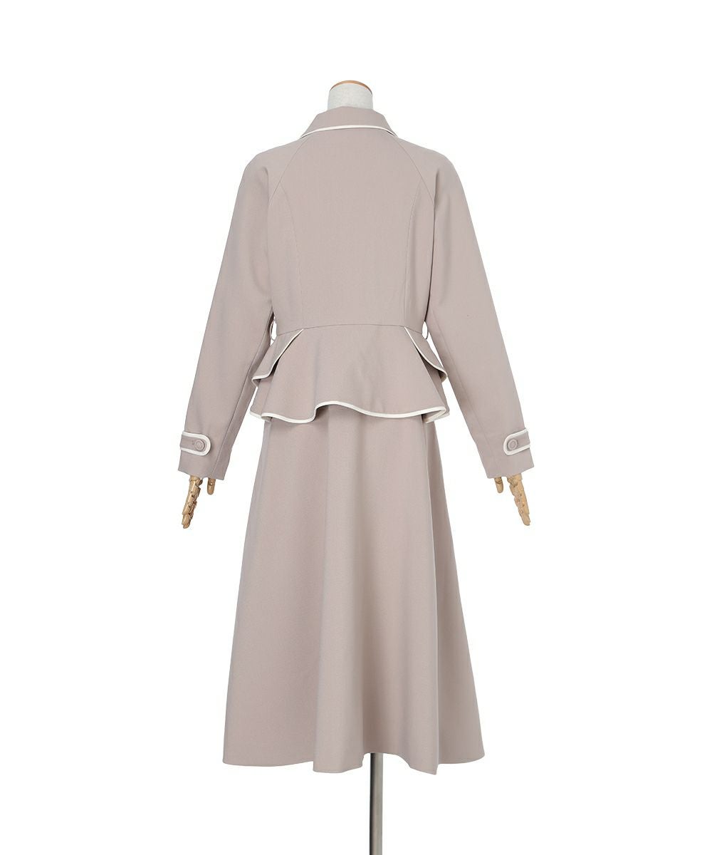 エンポリオアルマーニ　トレンチコート　ベルト付き　アウター　フリル　スプリング Emporio Armani トレンチコート | ニュートラル | FARFETCH JP