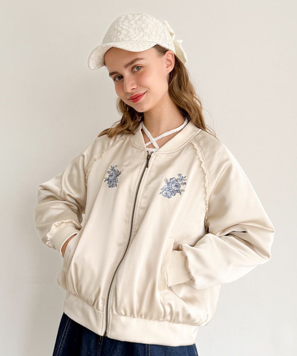ローズアーチ刺繍サテンブルゾン/F i.n.t [57AD02j004] | F i.n.t公式