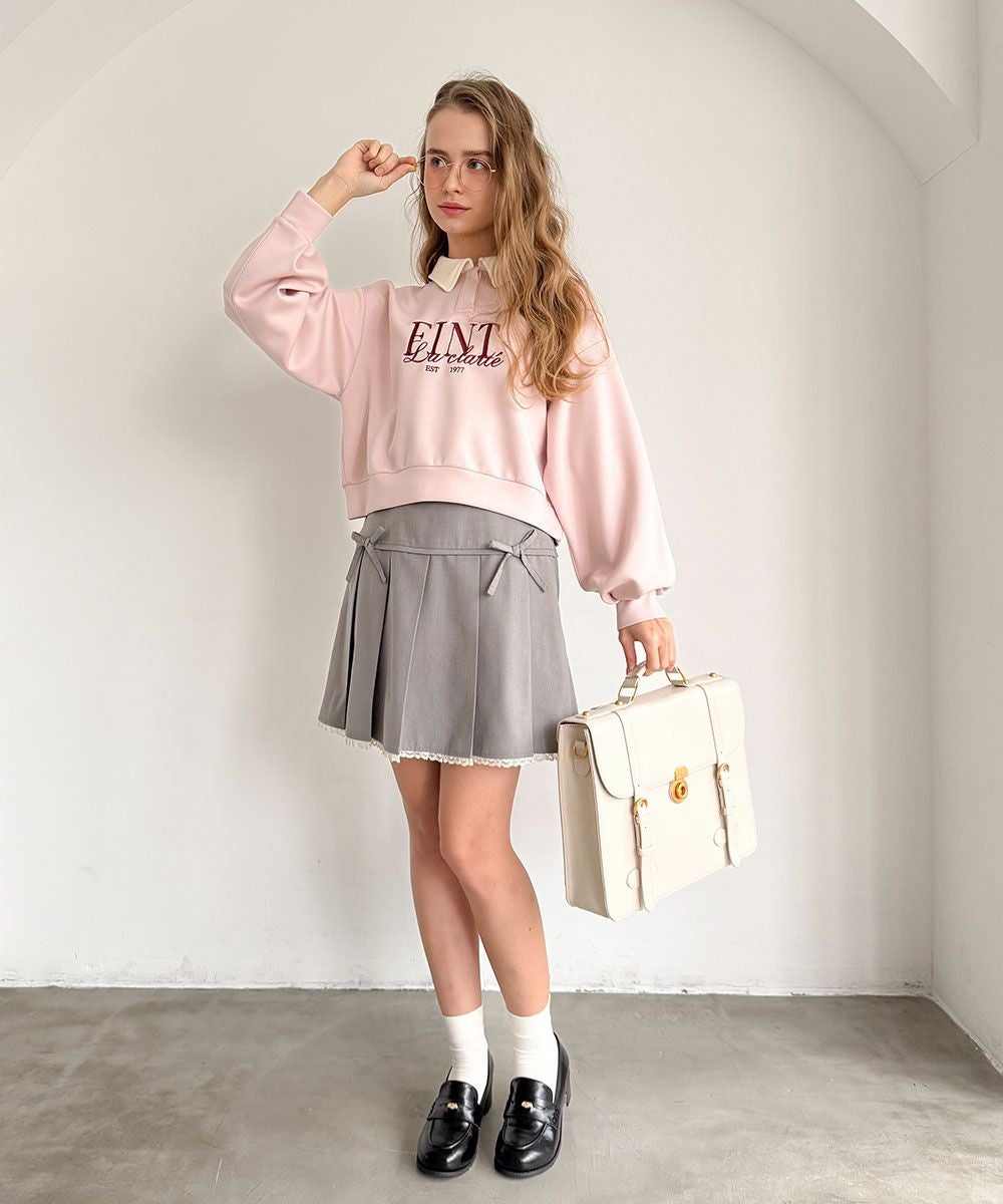 フレンチロゴ刺繍クレリック衿スウェット/F i.n.t [57AI03j001] | F