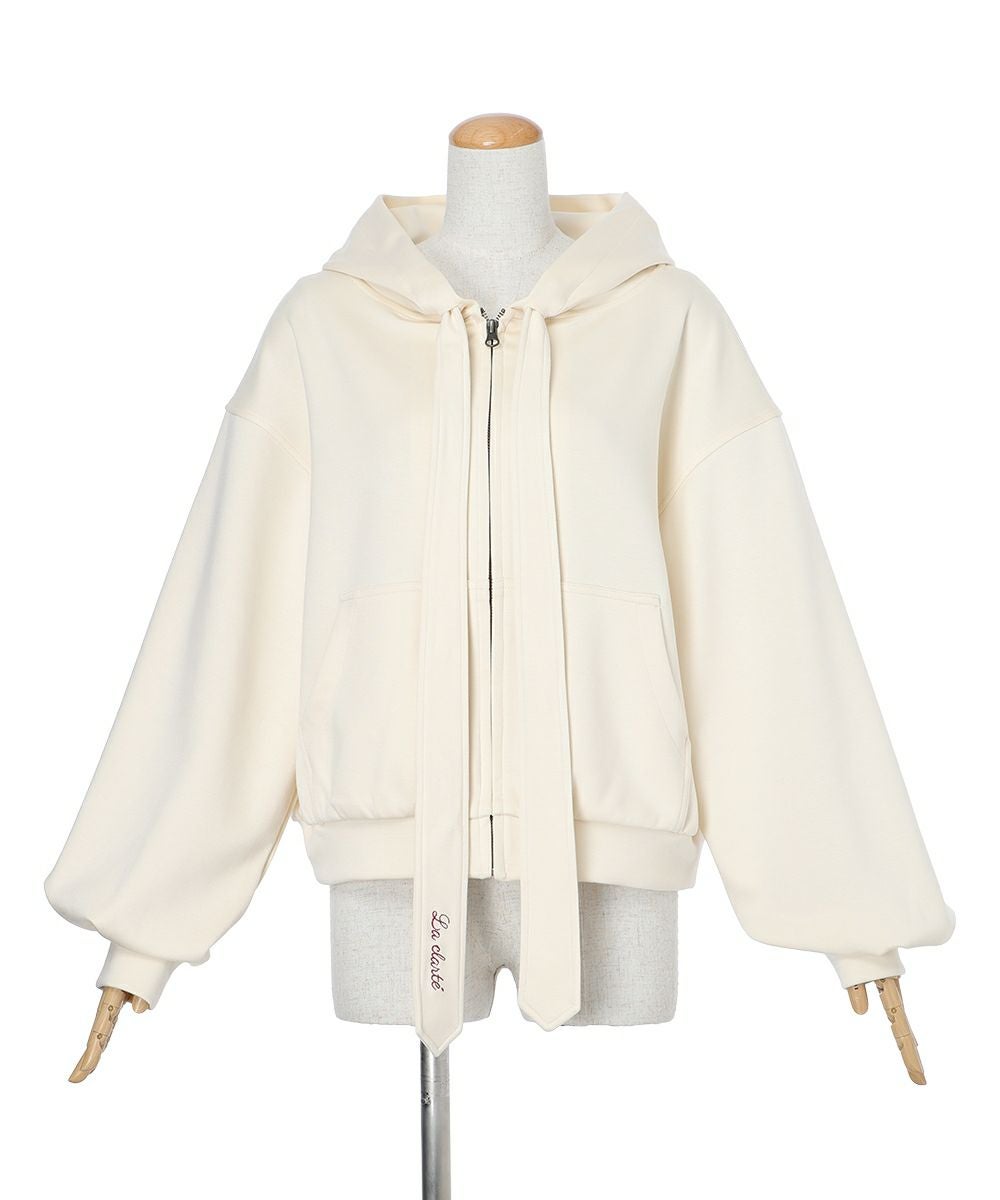 【新品】F i.n.t フィント　バックリボンロゴパーカー　ベージュ ビッグリボンZIPパーカー/F i.n.t [57AI04j002] | F i.n.t公式通販サイト