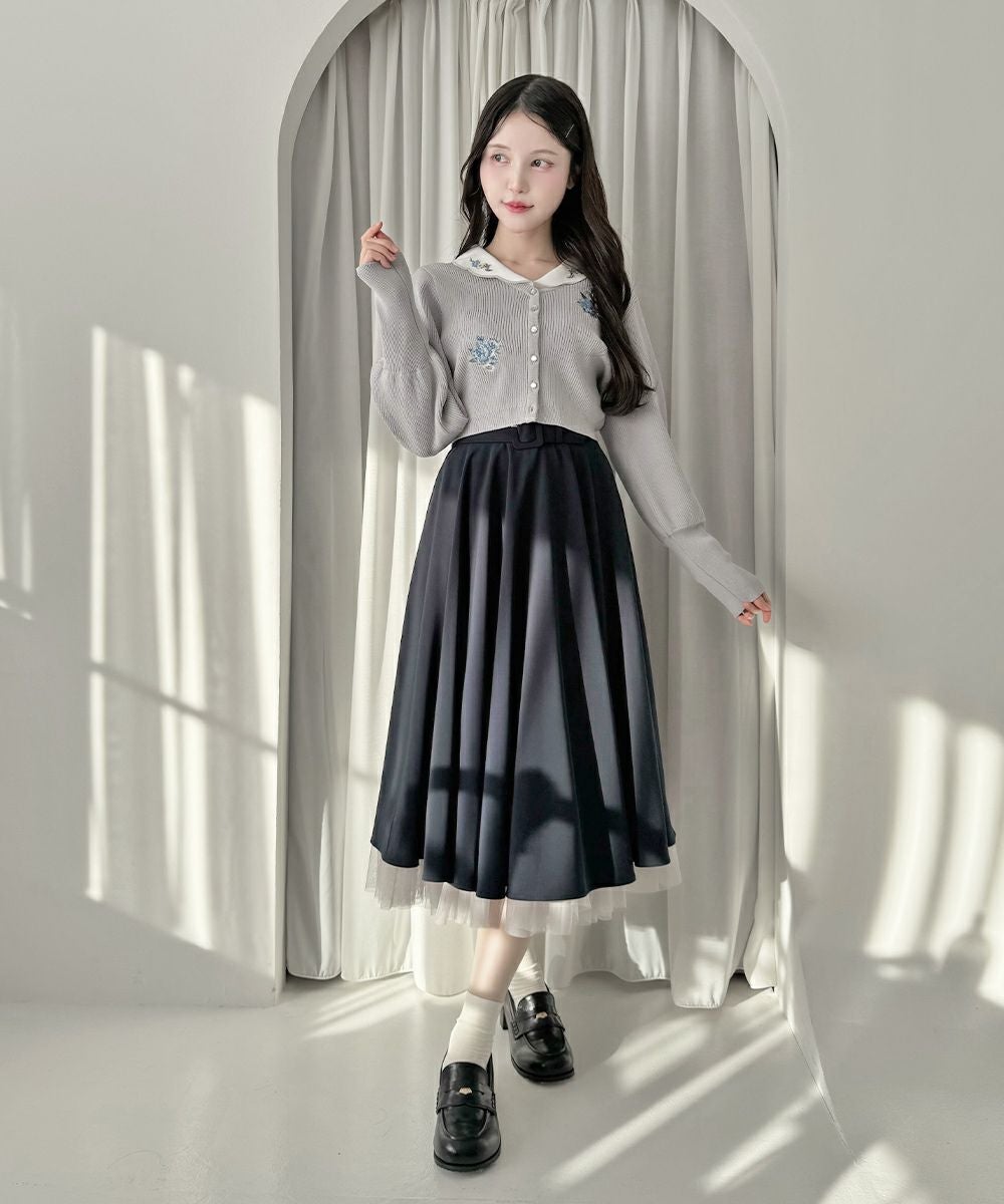 ローズ刺繍スカラップ衿ブラウス/an another angelus [57BF02j006] | F