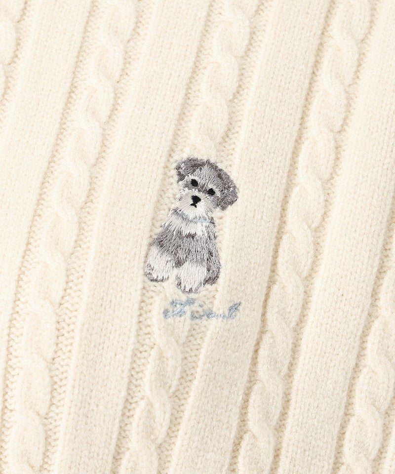 シュナウザー刺繍 (off white)