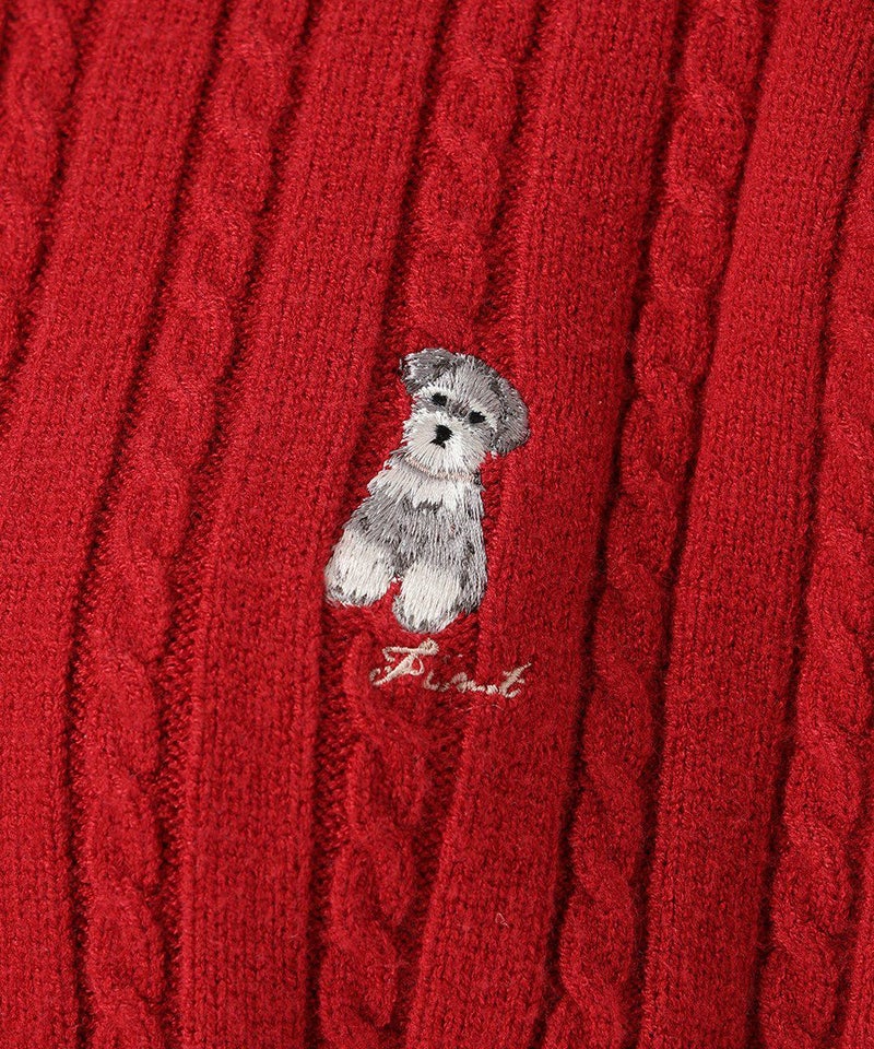 シュナウザー刺繍 (red)