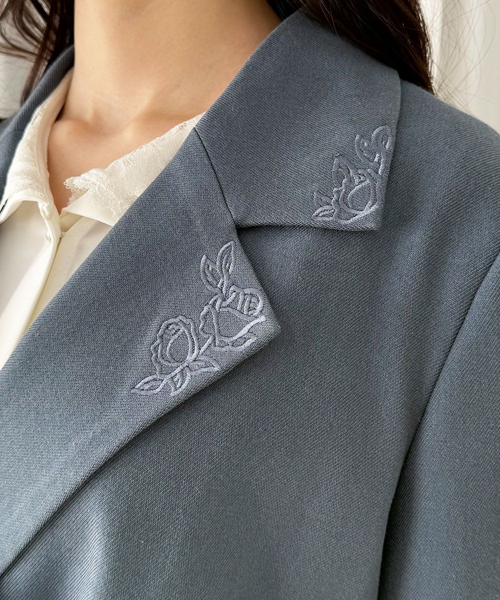 ローズ刺繍衿ダブル釦ジャケット/an another angelus [57BD01j002] | F
