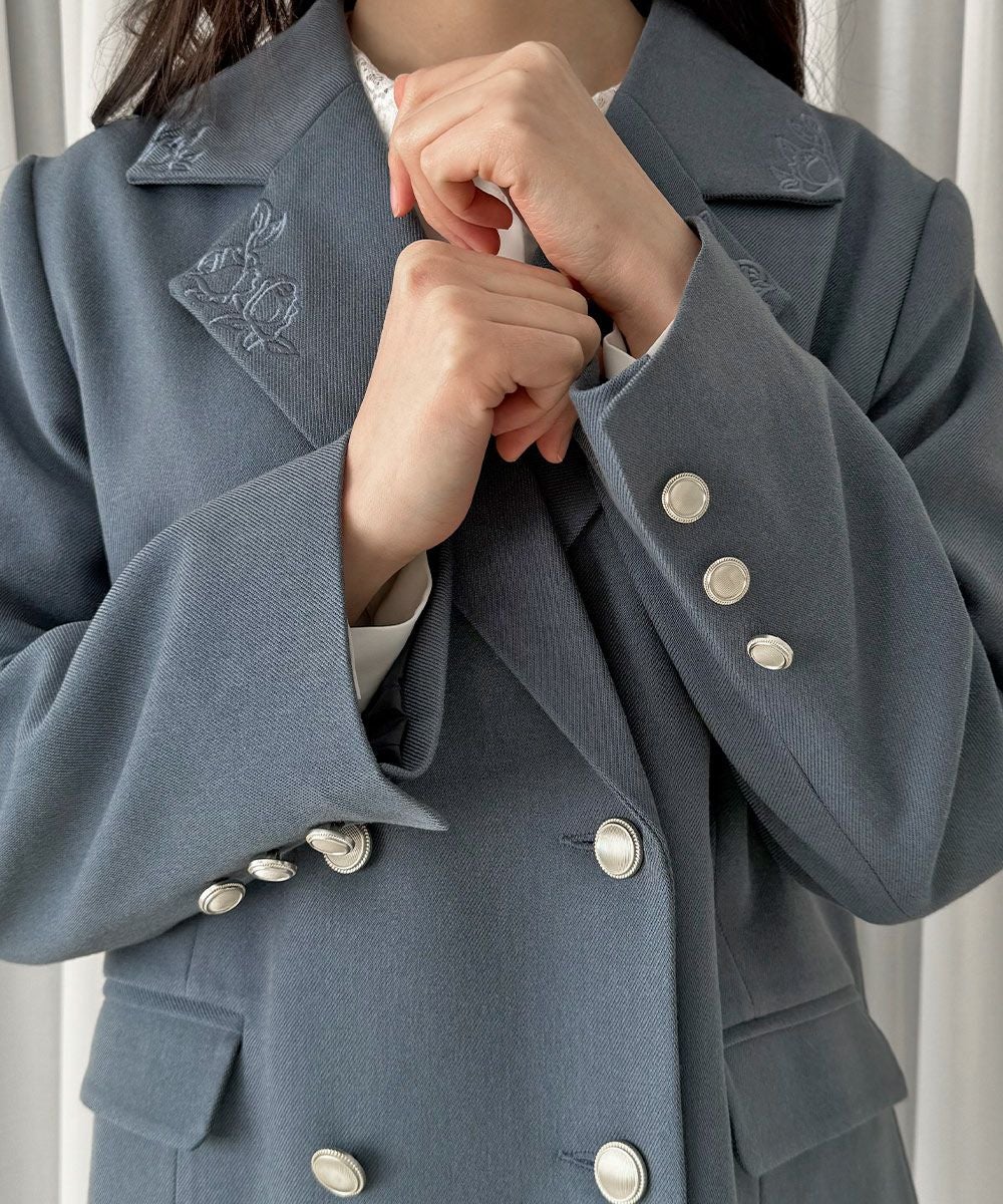 ローズ刺繍衿ダブル釦ジャケット/an another angelus [57BD01j002] | F