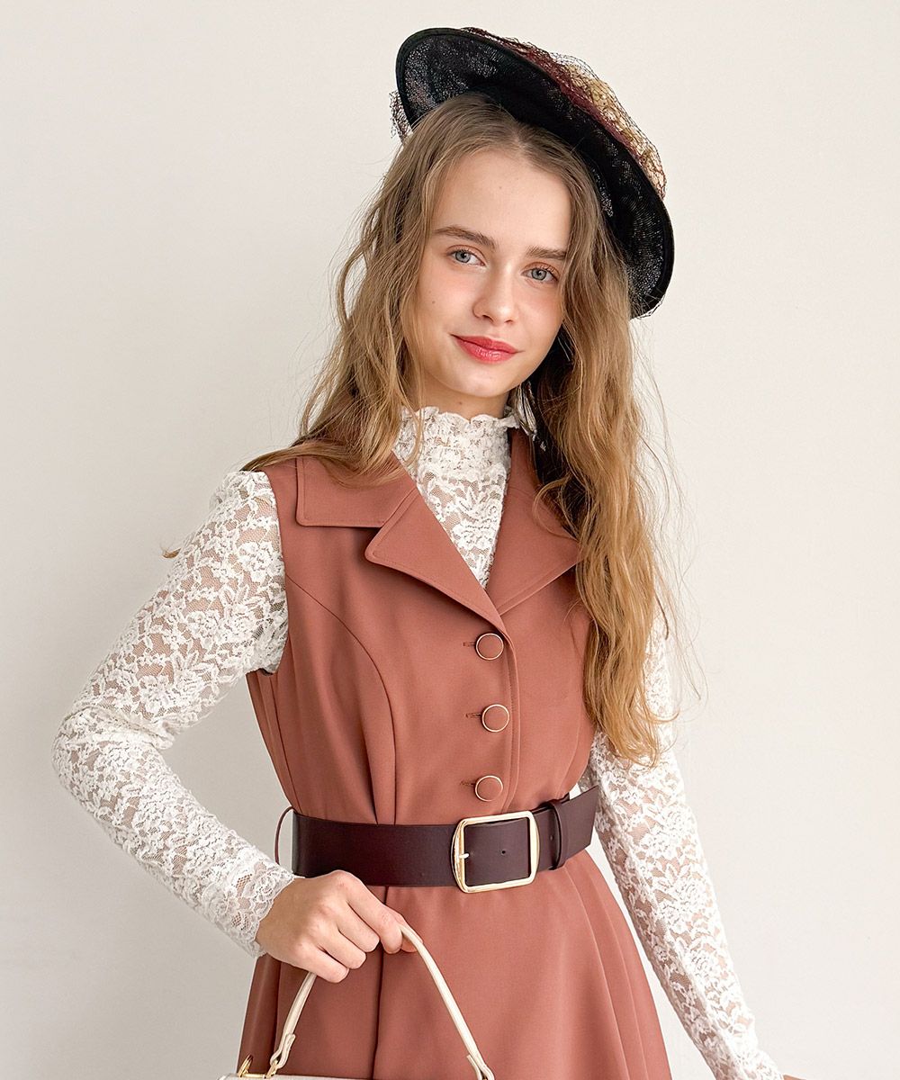 ベルト付き開衿ジレワンピース/an another angelus [57BE02f004] | F