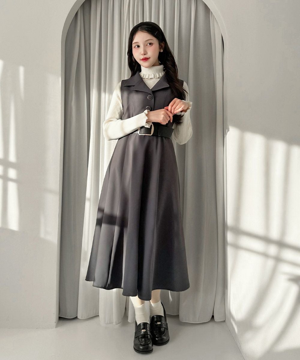 ベルト付き開衿ジレワンピース/an another angelus [57BE02f004] | F