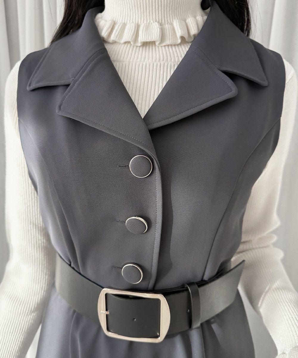 ベルト付き開衿ジレワンピース/an another angelus [57BE02f004] | F