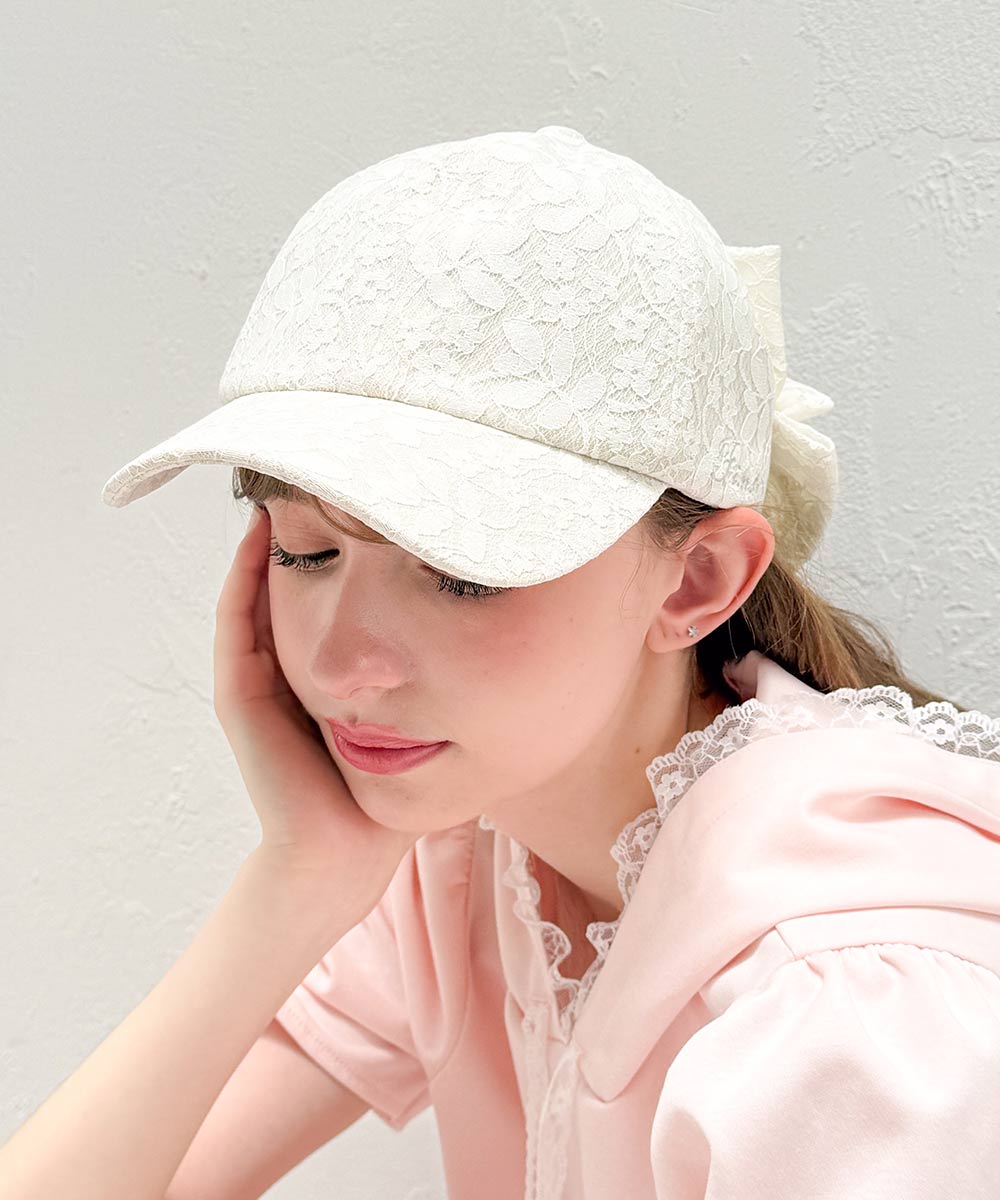 再入荷】総レースバックリボンキャップ/F i.n.t [57AB01a001] | F