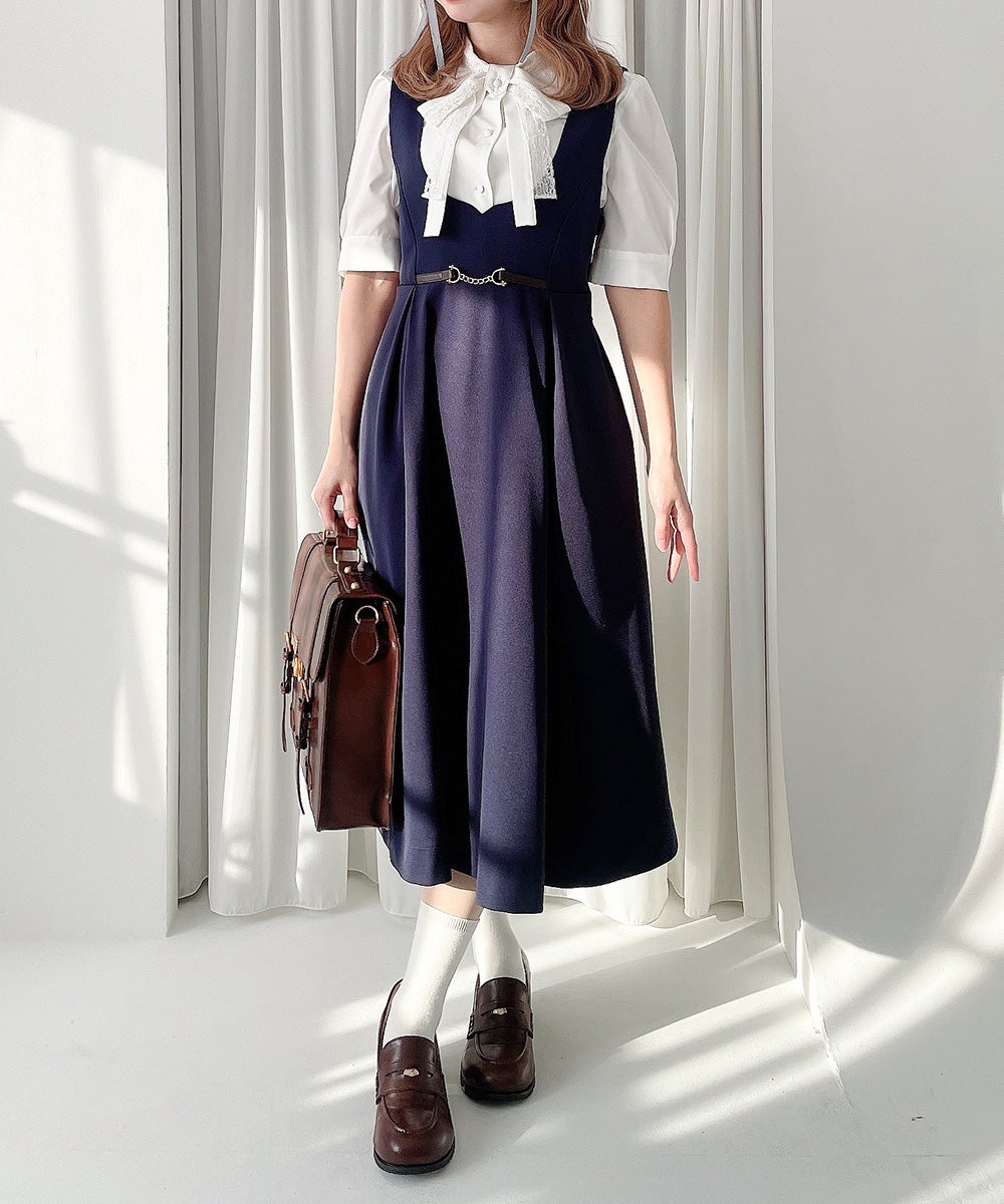 超希少【DANTON/ダントン】ジャンパースカート　ネイビー Women's Denim Overalls Skirt（ジャンパースカート）｜DANTON