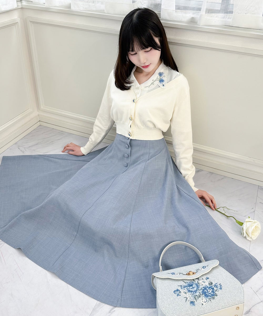 スイートピー刺繍開衿ブラウス/an another angelus [57BF02h009] | F