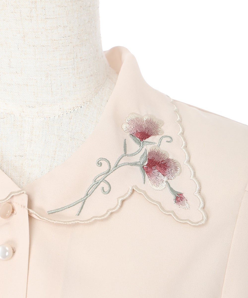 刺繍 (pink beige)