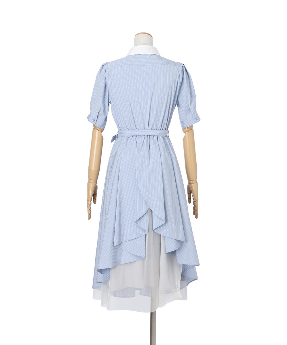 バック (light blue×white)