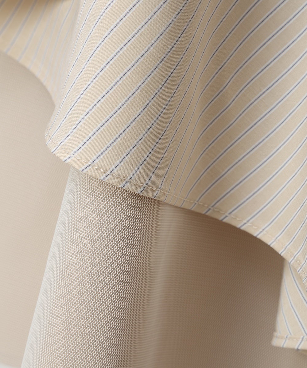 生地アップ (beige×white)