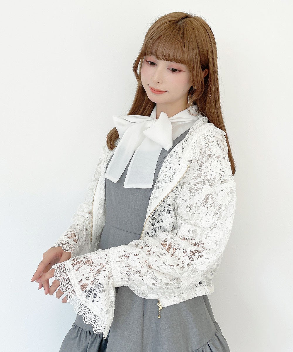 再入荷】フラワーレースZIPパーカー/F i.n.t [57AI04j005] | F i.n.t