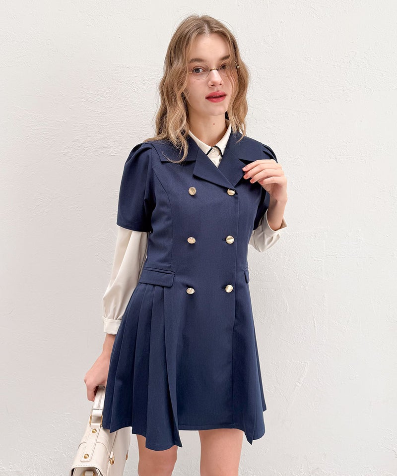 navy / 172cm / ブラウスとのレイヤード