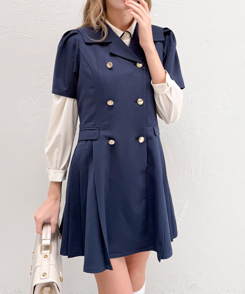 navy / 172cm / ブラウスとのレイヤード