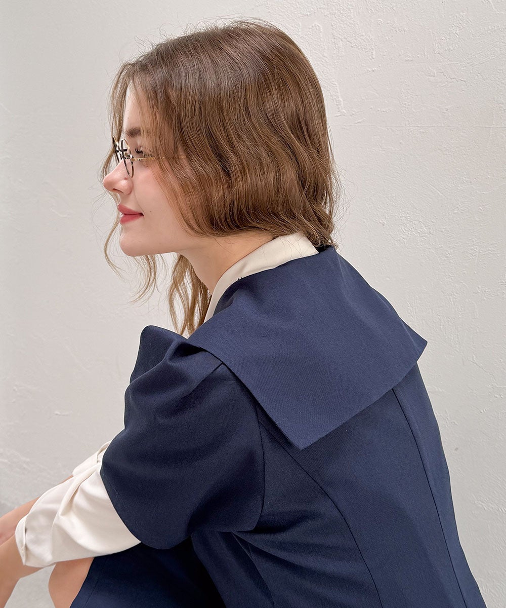 navy / 172cm / ブラウスとのレイヤード