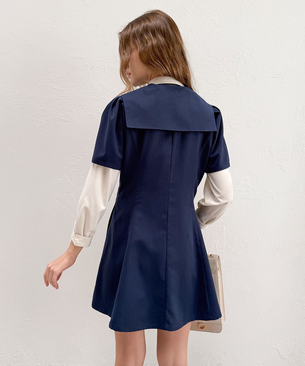 navy / 172cm / ブラウスとのレイヤード