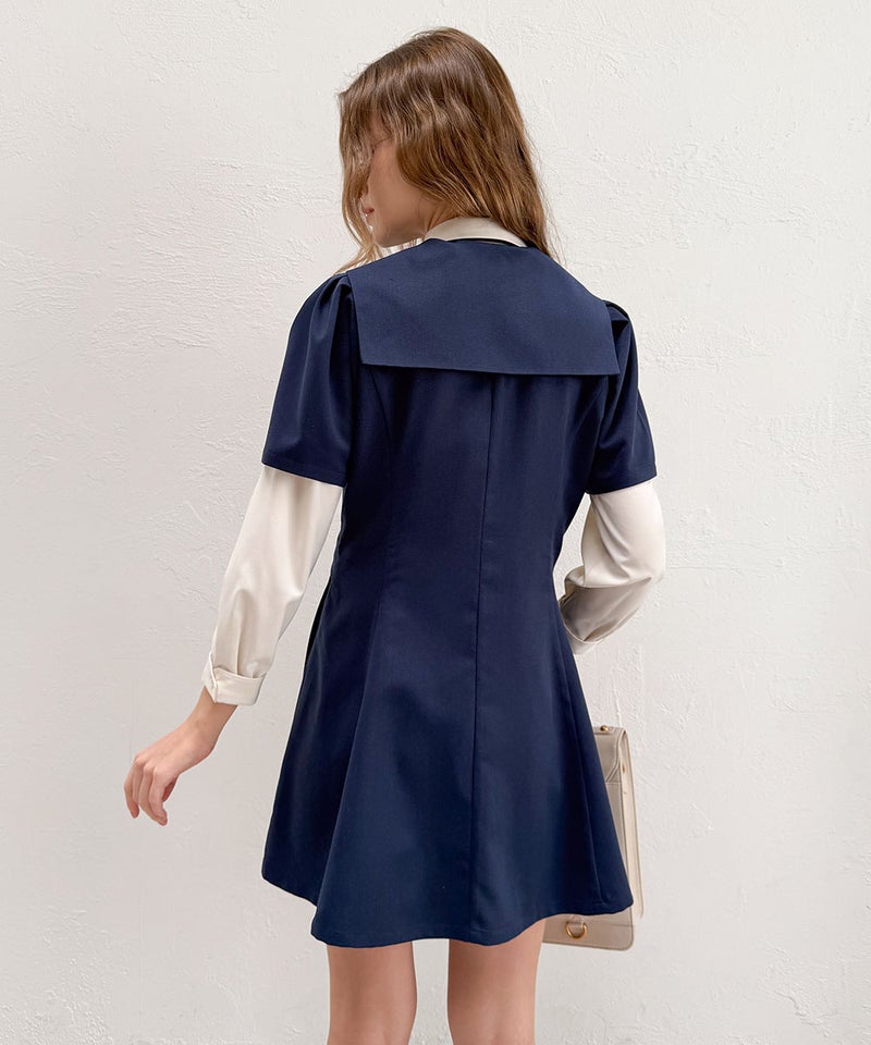 navy / 172cm / ブラウスとのレイヤード