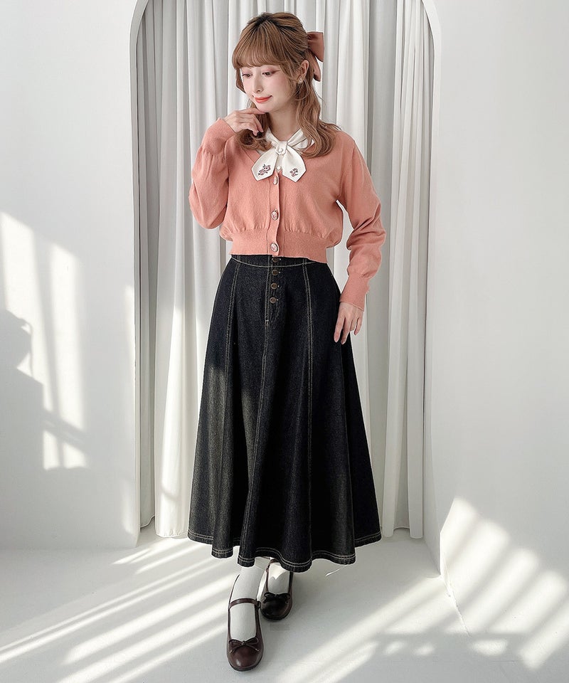 ivory×pink / 152cm / カーディガン着用