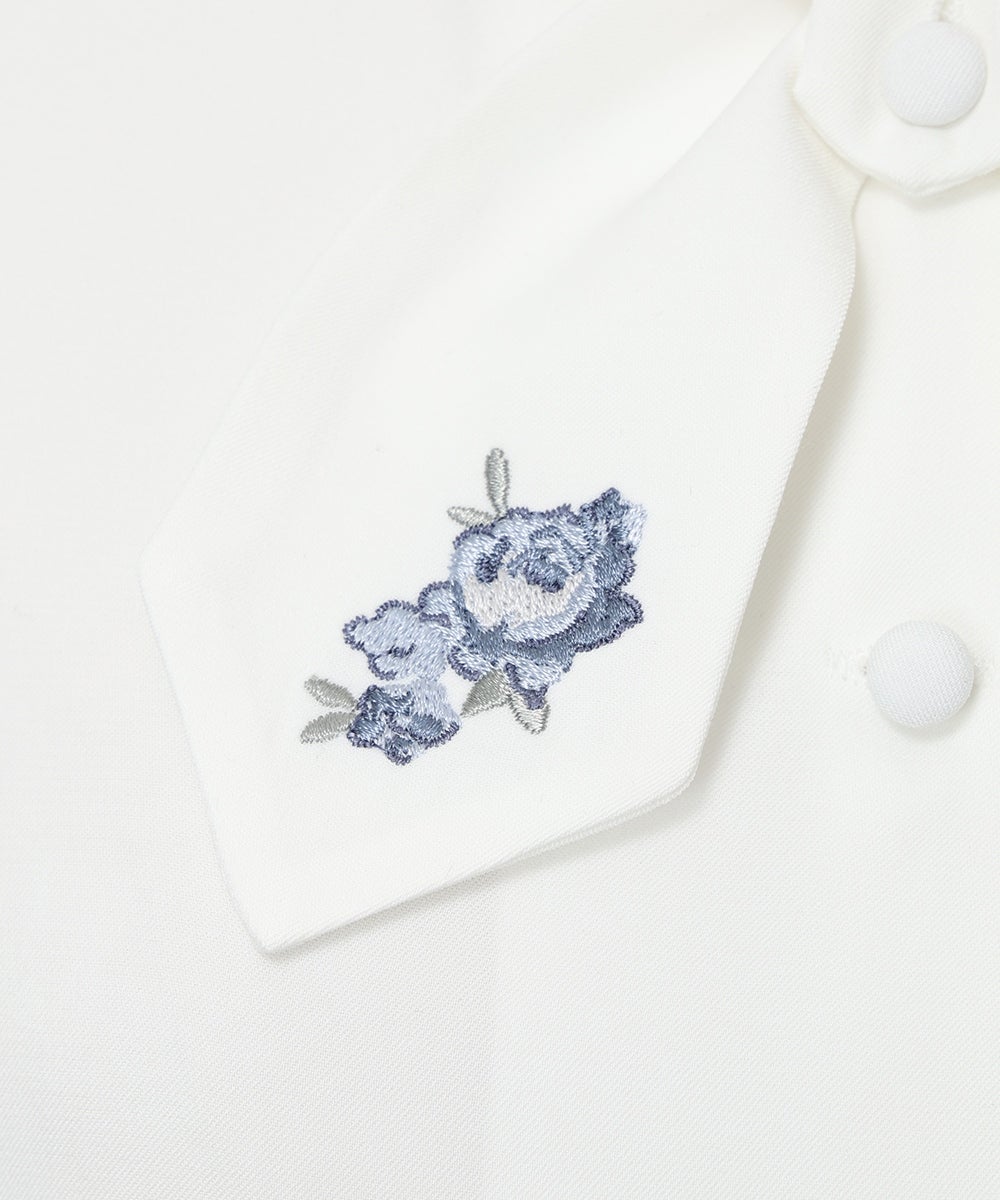 刺繍 (off white×blue)