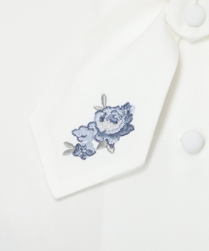 刺繍 (off white×blue)