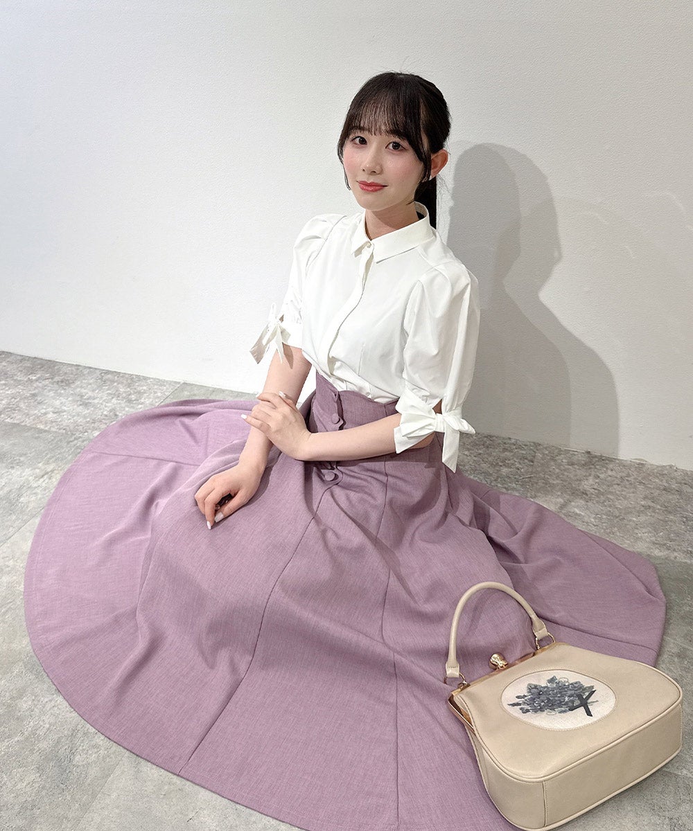 サイズ展開】ハイウエストスカラップフレアースカート/an another