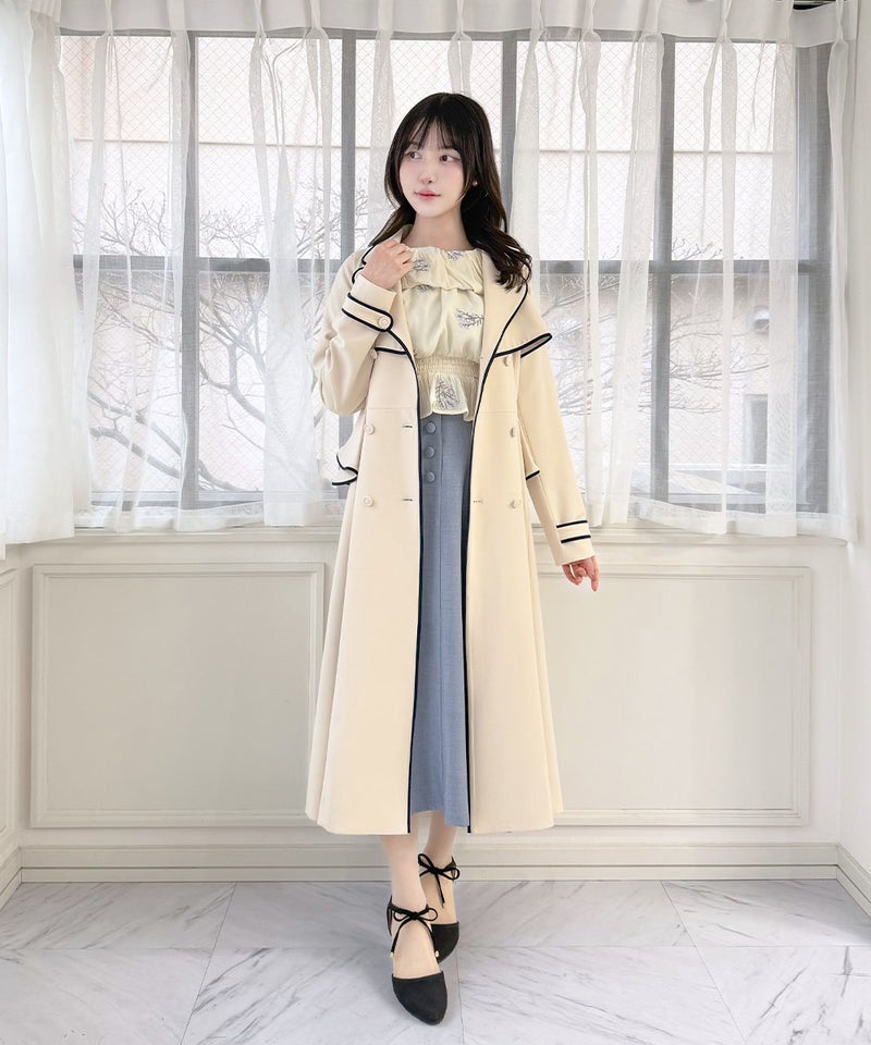 ivory / 157cm / コート着用