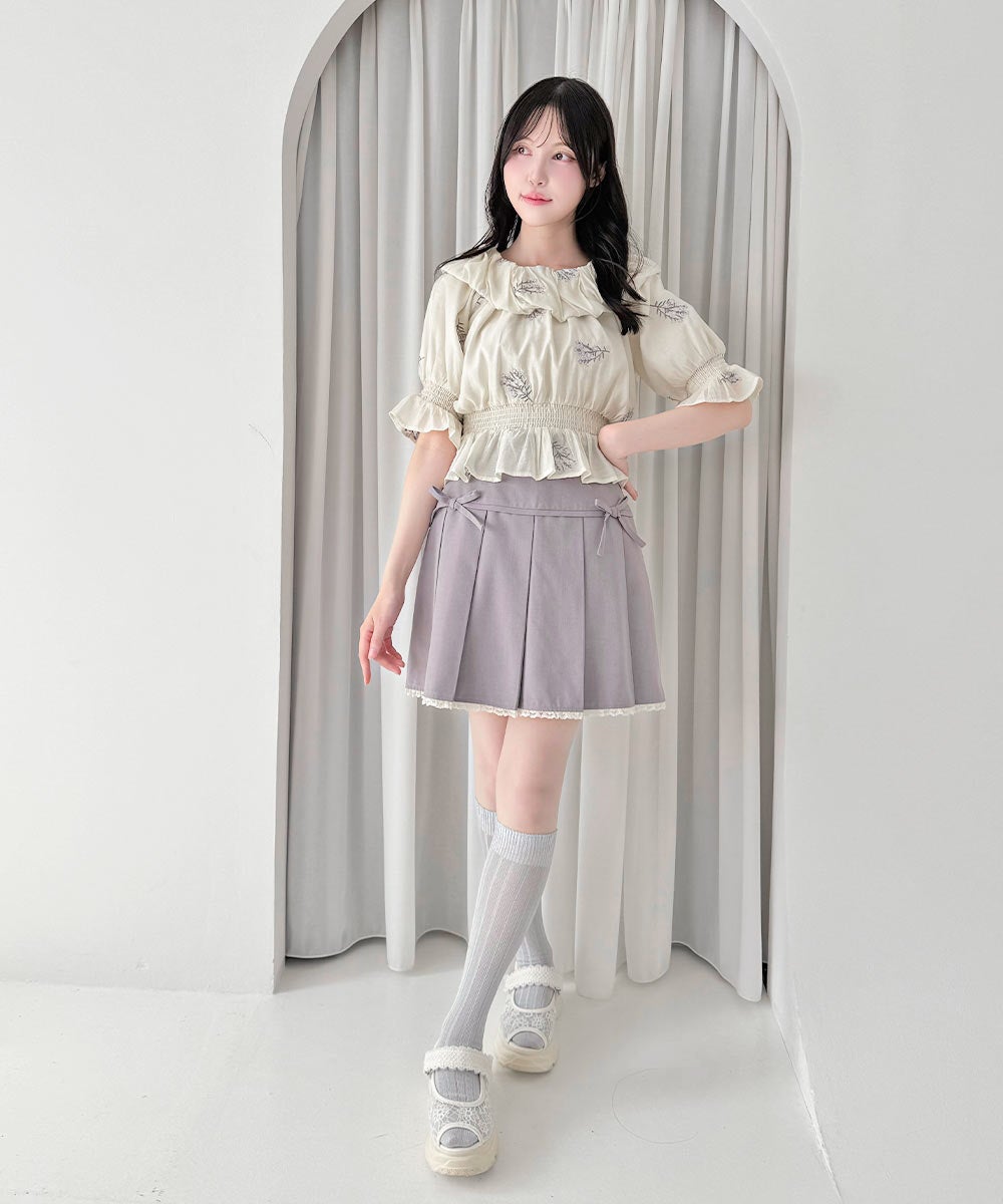 アリッサム刺繍オフショルブラウス/an another angelus [57BF02h010