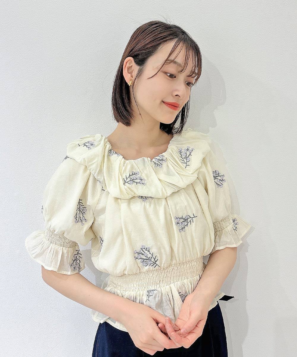 アリッサム刺繍オフショルブラウス/an another angelus [57BF02h010