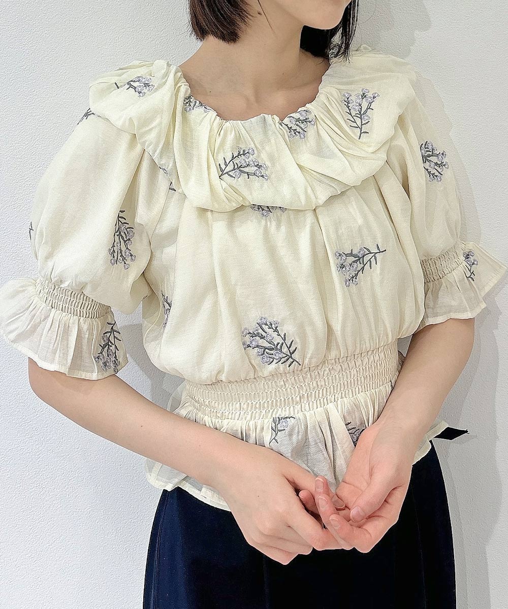アリッサム刺繍オフショルブラウス/an another angelus [57BF02h010